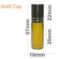 Hot sale 3ml UV gel mini glass vial empty roll on bottle with steel roller ball for comestic&essential oil&perfume